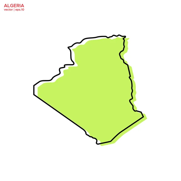 Carte Verte Algérie Avec Modèle Conception Vectorielle Contour Avc Modifiable — Image vectorielle