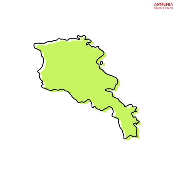Örményország Zöld Térképe Körvonalazott Vektortervezési Sablonnal Szerkesztendő Stroke — Stock Vector