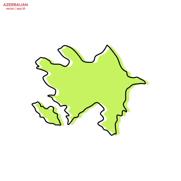 アゼルバイジャンの緑の地図ベクトルデザインテンプレート 編集可能なストローク — ストックベクタ