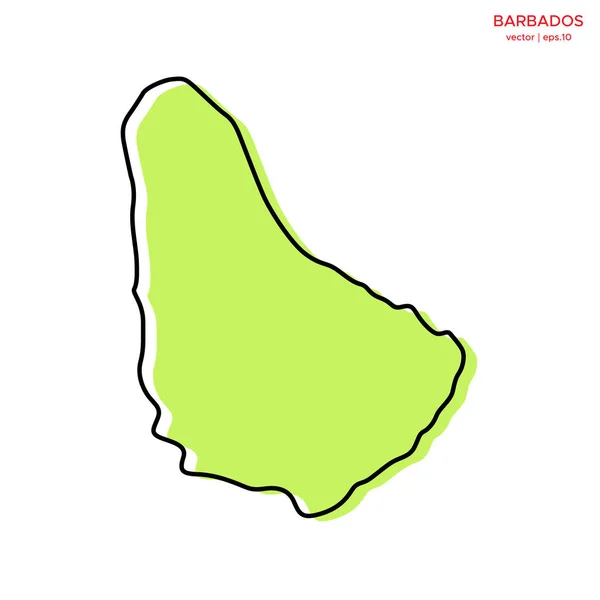 Grüne Karte Von Barbados Mit Outline Vector Design Template Essbarer — Stockvektor