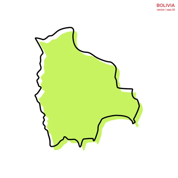 ボリビアの緑の地図ベクトルデザインテンプレート付き 編集可能なストローク — ストックベクタ