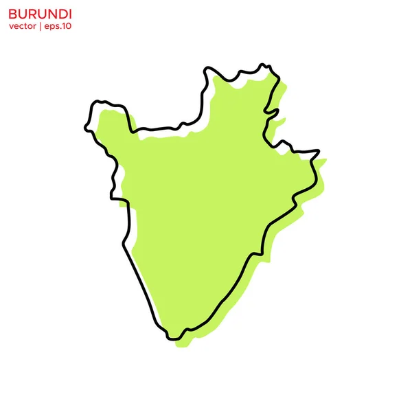 Burundi Zöld Térképe Körvonalazott Vektortervezési Sablonnal Szerkesztendő Stroke — Stock Vector