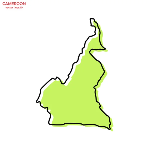 概要ベクトルデザインテンプレート付きカメルーンの緑の地図 編集可能なストローク — ストックベクタ