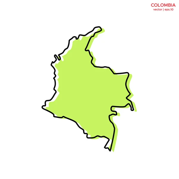 Green Map Colombia Outline Vector Design Template Editable Stroke — Stock Vector