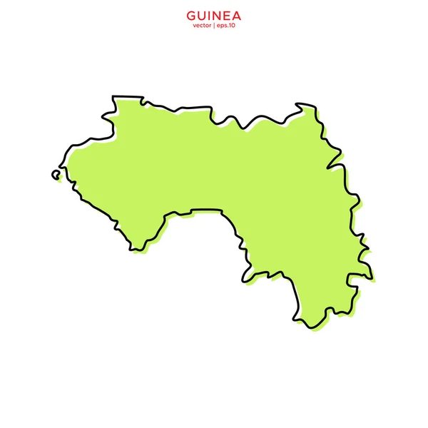 Πράσινος Χάρτης Της Γουινέας Περίγραμμα Διάνυσμα Πρότυπο Σχεδίασης Επεξεργάσιμο Εγκεφαλικό — Διανυσματικό Αρχείο