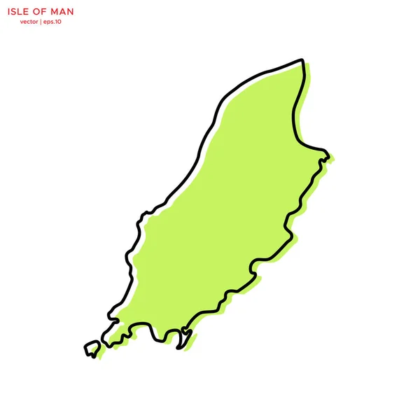 Grüne Karte Der Isle Man Mit Outline Vector Design Template — Stockvektor