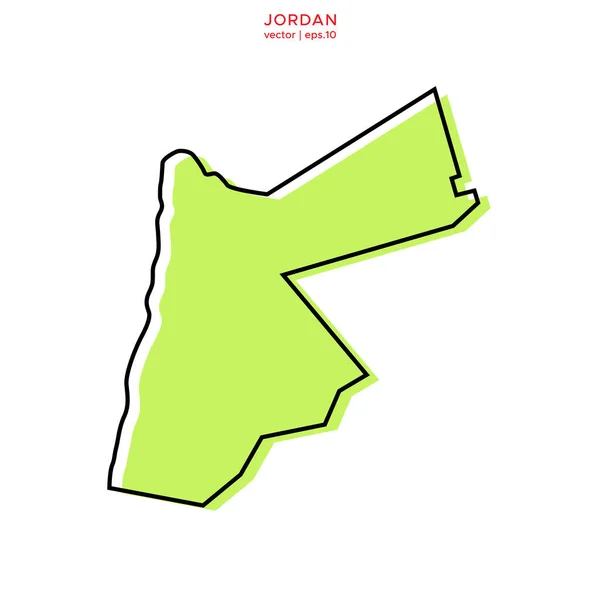 概要ベクトルデザインテンプレート付きヨルダンの緑の地図 編集可能なストローク — ストックベクタ