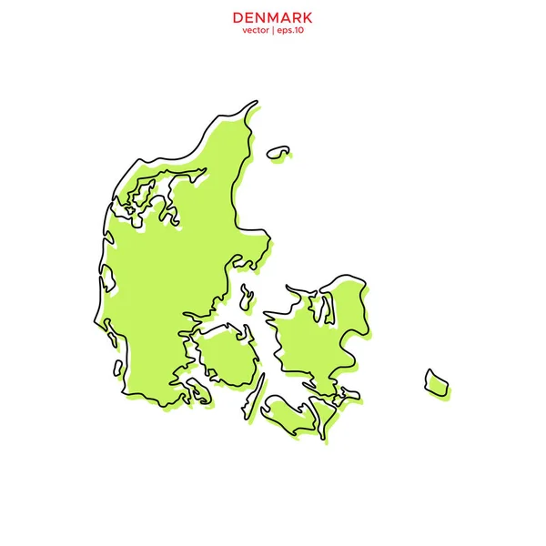 Зеленая Карта Дании Шаблоном Векторного Дизайна Стол Голосования — стоковый вектор