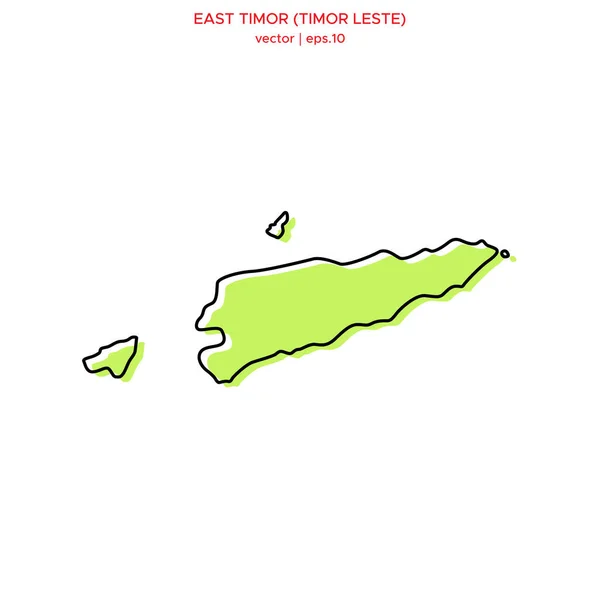 Grüne Karte Von Osttimor Oder Timor Leste Mit Umrissvektordesign Vorlage — Stockvektor