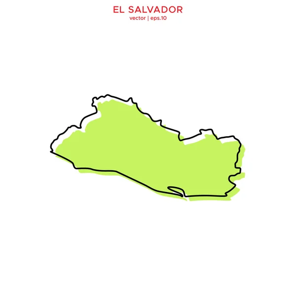 Green Map Salvador Outline Vector Design Template Видатні Інсульти — стоковий вектор