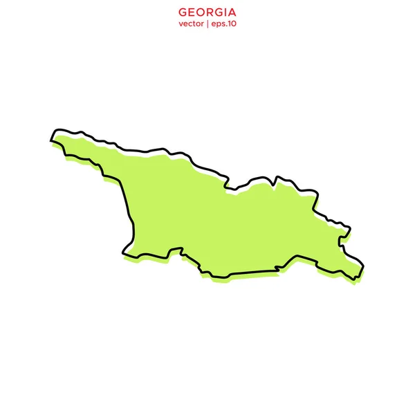 ジョージア州の緑の地図ベクトルデザインテンプレート付き 編集可能なストローク — ストックベクタ