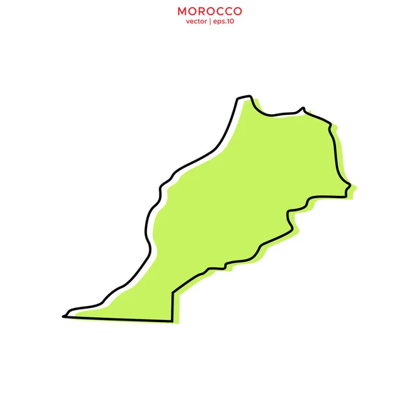 Mapa Verde Marrocos Com Esboço Vector Design Template Curso Editável —  Vetores de Stock