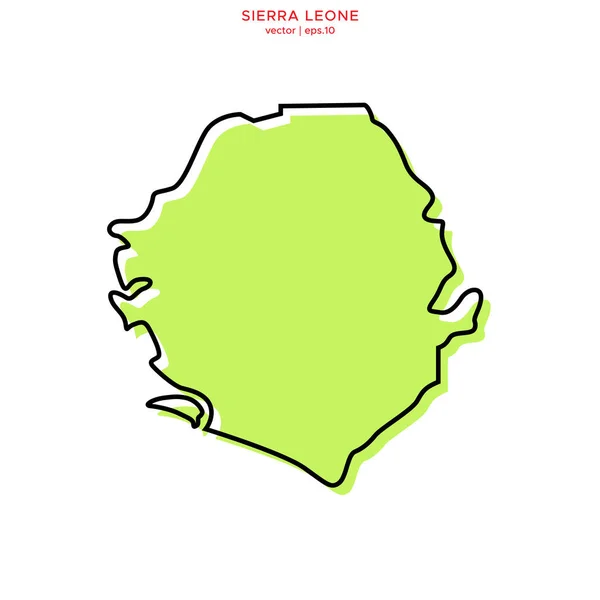 Grüne Karte Von Sierra Leone Mit Outline Vector Design Template — Stockvektor