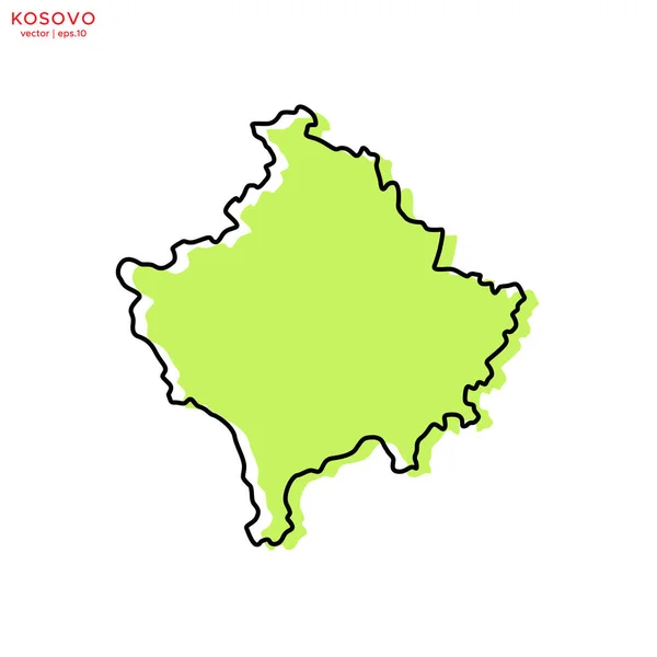 Koszovó Zöld Térképe Körvonalazott Vektortervezési Sablonnal Szerkesztendő Stroke — Stock Vector