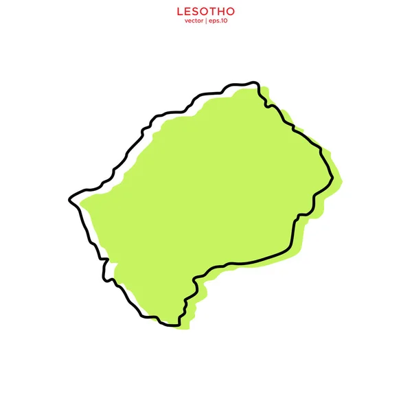Πράσινος Χάρτης Του Λεσότο Περίγραμμα Διάνυσμα Πρότυπο Σχεδιασμού Επεξεργάσιμο Εγκεφαλικό — Διανυσματικό Αρχείο