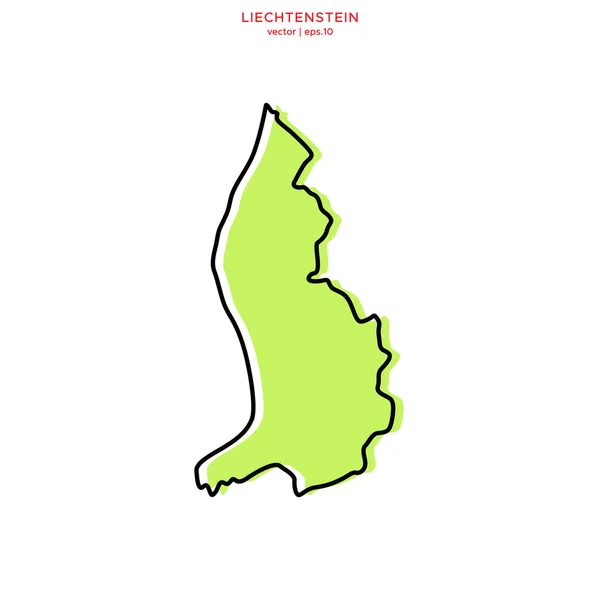 Mapa Verde Liechtenstein Con Esquema Plantilla Diseño Vectorial Carrera Editable — Vector de stock