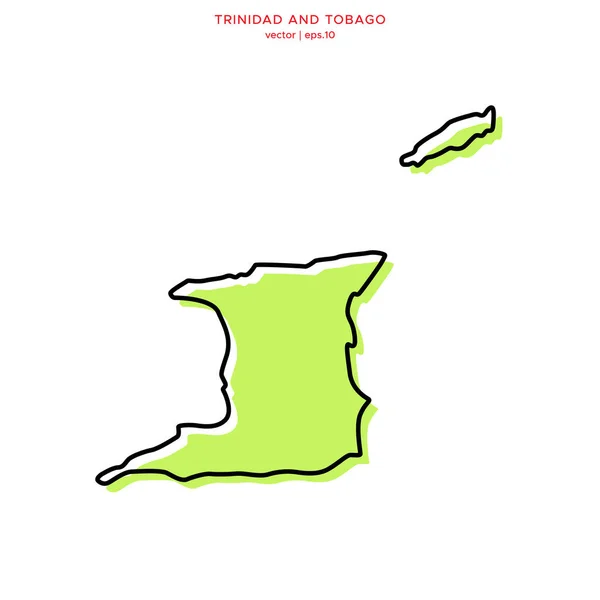 Green Map Trinidad Tobago Outline Vector Design Template 수있는 뇌졸중 — 스톡 벡터