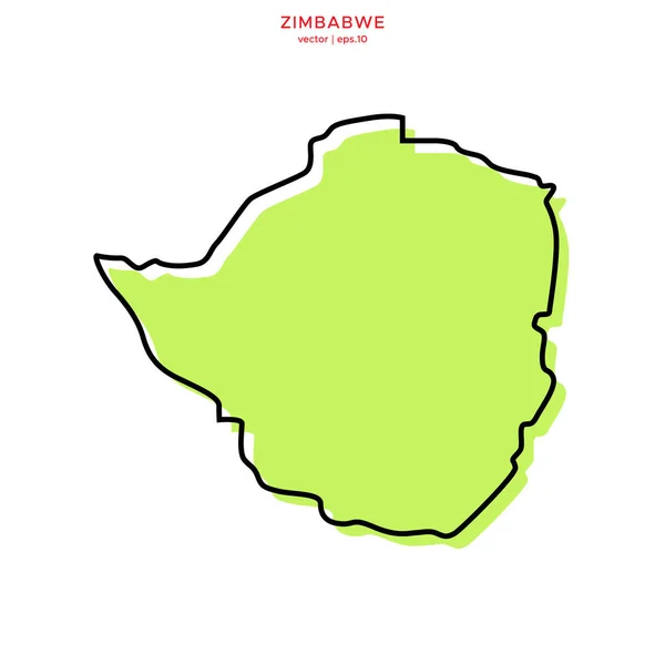 Mappa Verde Dello Zimbabwe Con Outline Vector Design Template Colpo — Vettoriale Stock