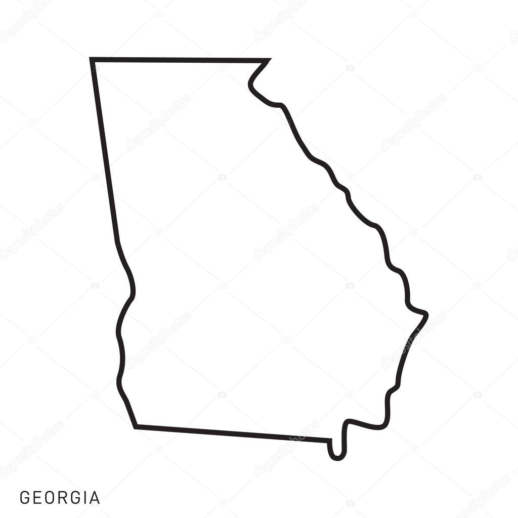 Georgia Map Vector Outline Design Template. Editable Stroke.