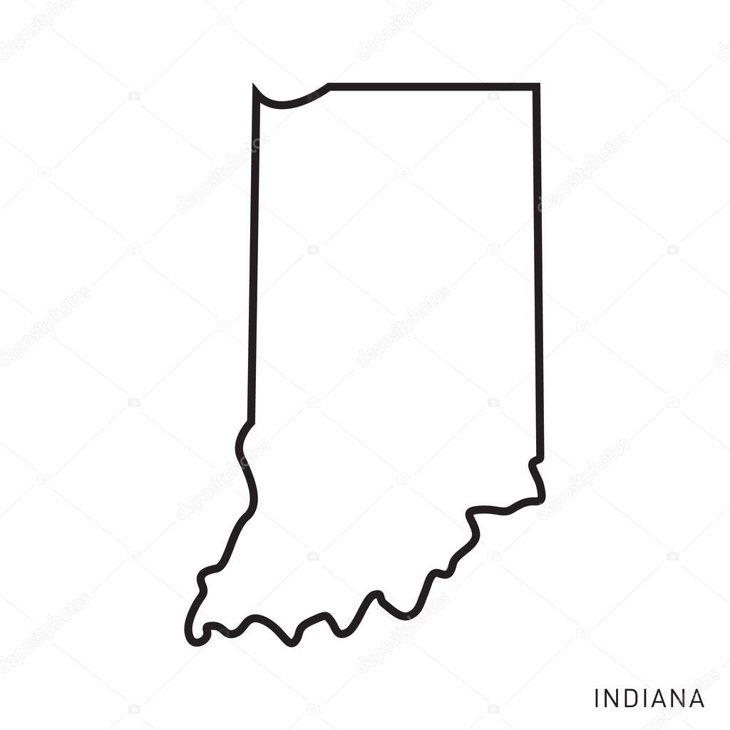 Indiana Map Vector Outline Design Template. Editable Stroke.