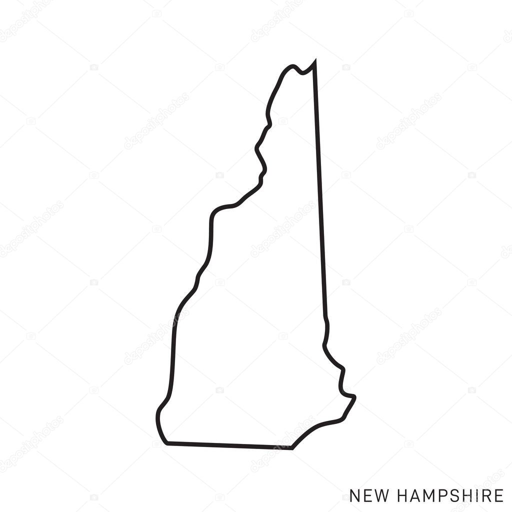 New Hampshire Map Vector Outline Design Template. Editable Stroke.