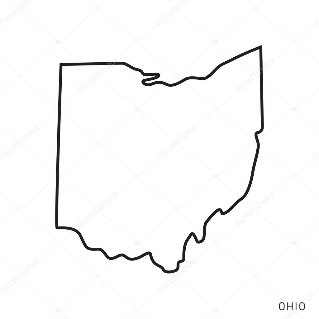 Ohio Map Vector Outline Design Template. Editable Stroke.