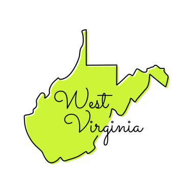 Batı Virginia Harita Vektör Tasarım Şablonu