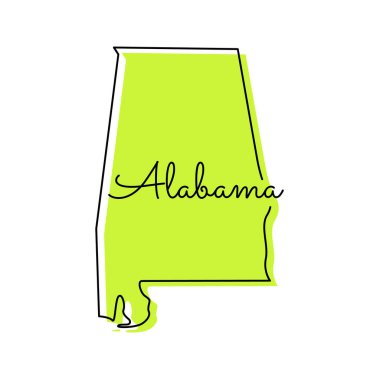 Alabama Harita Vektör Tasarım Şablonu