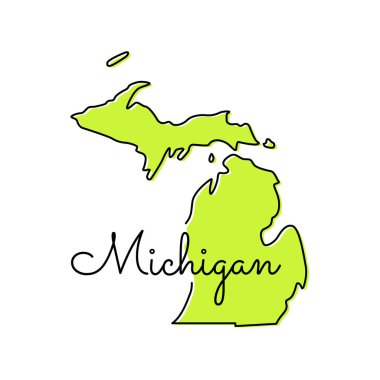 Michigan Harita Vektör Tasarım Şablonu