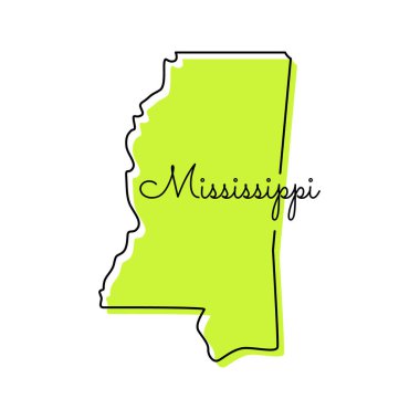 Mississippi Harita Vektör Tasarım Şablonu