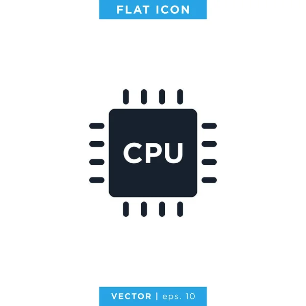 Cpu Centrale Verwerkingseenheid Icoon Vector Ontwerp Model Verwerkingscoëfficiënt — Stockvector
