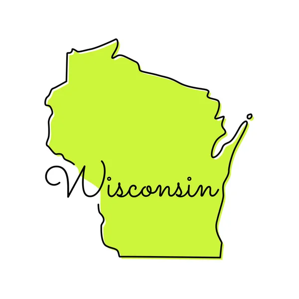 Modèle Conception Vectorielle Carte Wisconsin — Image vectorielle