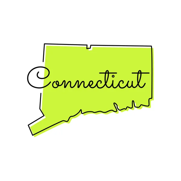 Connecticut Map Vector Design Sablon — Stock Vector