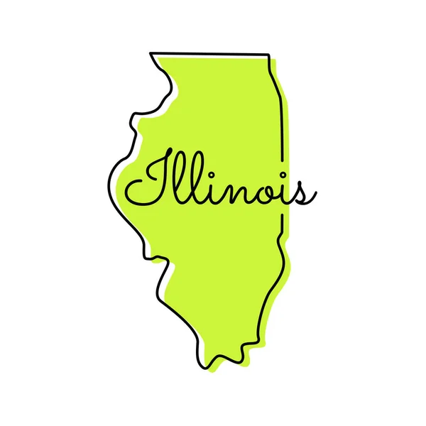 Illinois Karte Vector Design Template — Stockvektor