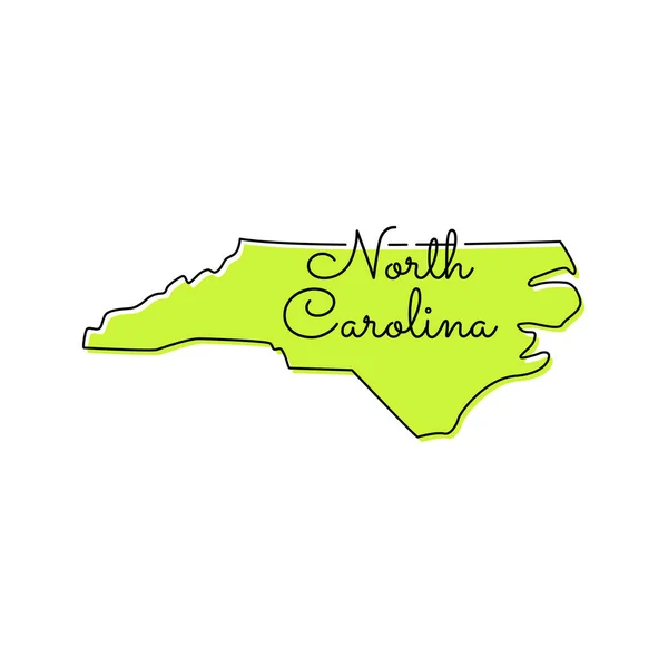 Kuzey Carolina Harita Vektör Tasarım Şablonu — Stok Vektör
