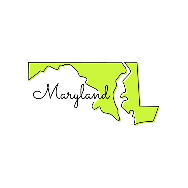 Maryland Kaart Vector Ontwerp Sjabloon — Stockvector