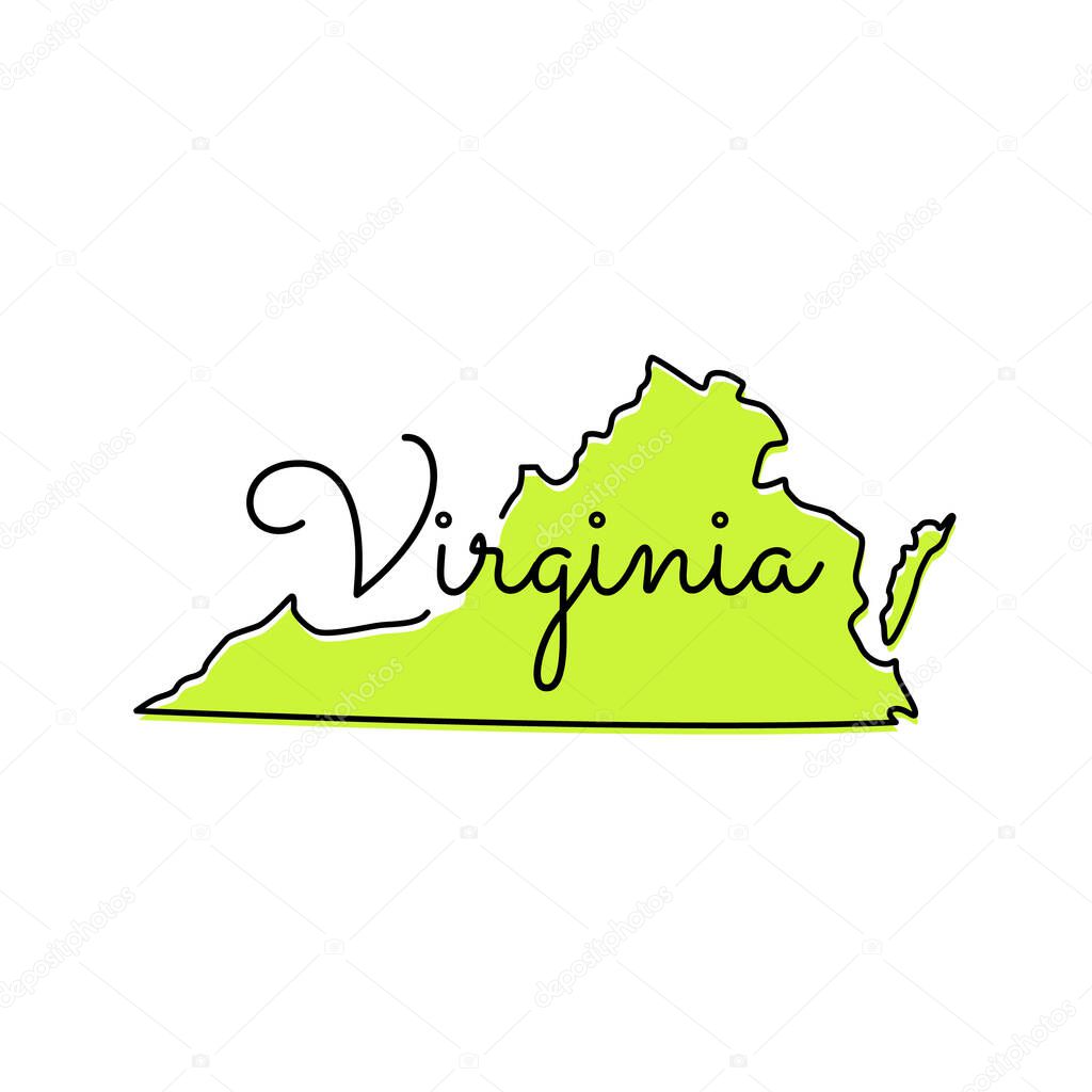 Virginia Map Vector Design Template