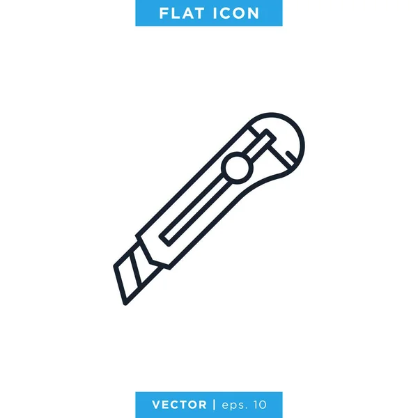 Snijmes Icoon Vector Ontwerp Template Bewerkbare Beroerte — Stockvector