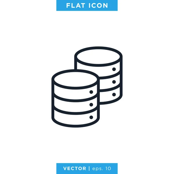 Database Server Storage Icon Vector Logo Design Template Editierbarer Vektor — Stockvektor