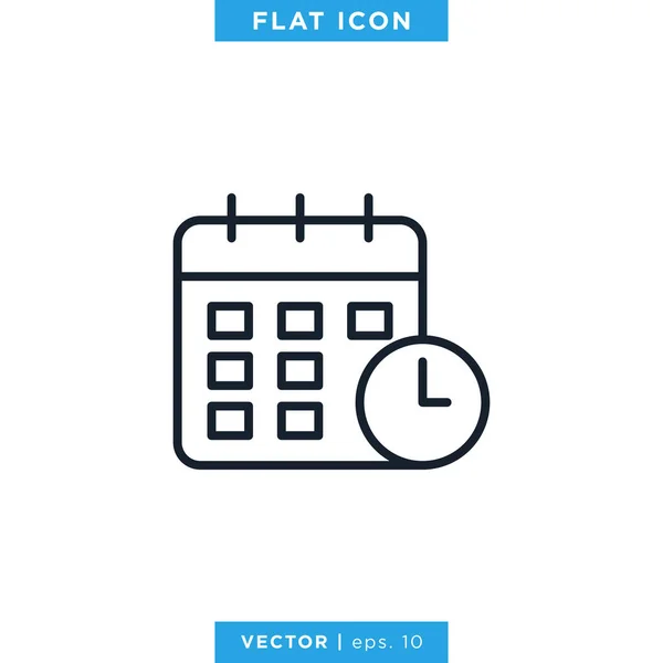 Datum Und Uhrzeit Icon Vector Design Template Kalender Und Uhr — Stockvektor