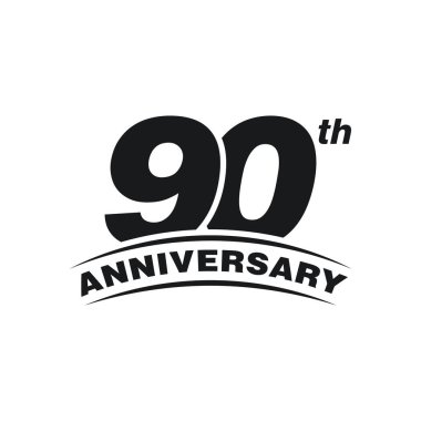 90. Yıldönümü Kutlama Simgesi Vektör Logo Tasarımı Şablonu