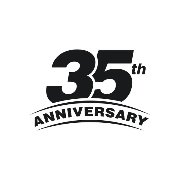 Plantilla Diseño Del Logotipo Del Icono Celebración Del 35º Aniversario — Archivo Imágenes Vectoriales