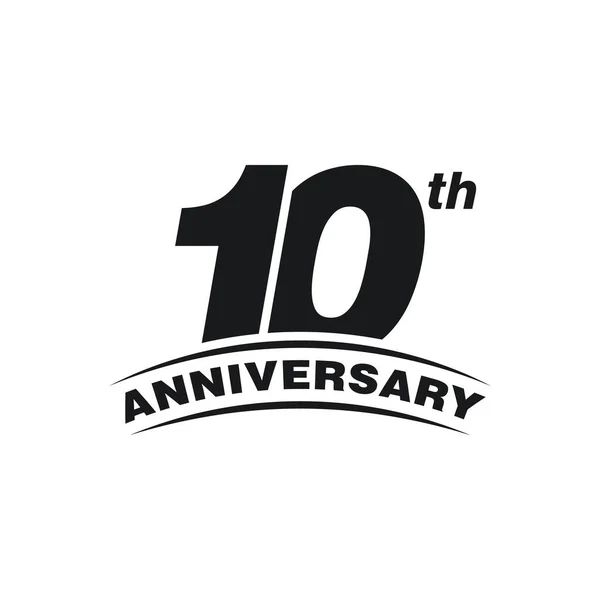 10º Aniversario Celebración Icono Vector Logo Design Template — Archivo Imágenes Vectoriales