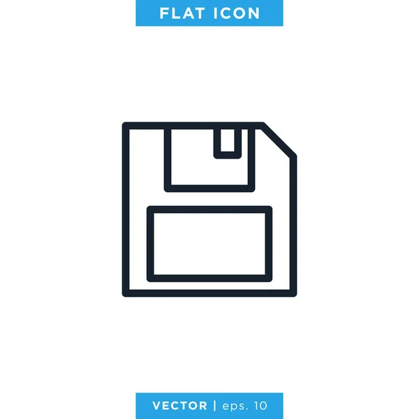 Speichern Sie Icon Vector Logo Design Template Diskette Icon Essbarer — Stockvektor