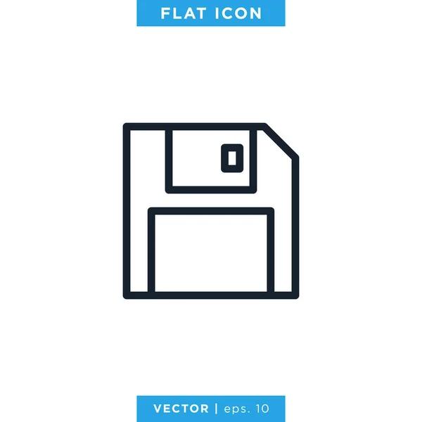 Mentse Icon Vector Logo Design Sablon Diskette Ikon Szerkesztendő Stroke — Stock Vector