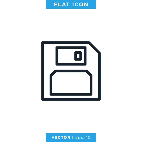 Red Icon Vector Logo Design Sjabloon Diskette Ikoon Bewerkbare Beroerte — Stockvector