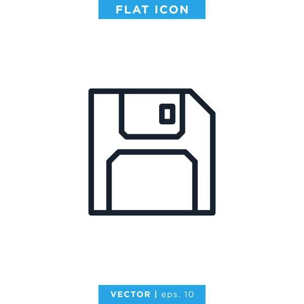 Guardar Icono Vector Logo Design Template Diskette Icon Carrera Editable — Vector de stock