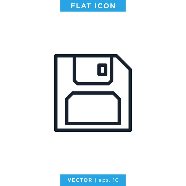 Red Icon Vector Logo Design Sjabloon Diskette Ikoon Bewerkbare Beroerte — Stockvector