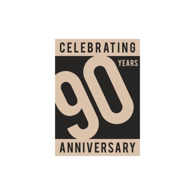 90 Yıl Yıldönümü Kutlama Simgesi Vektör Logo Tasarımı Şablonu