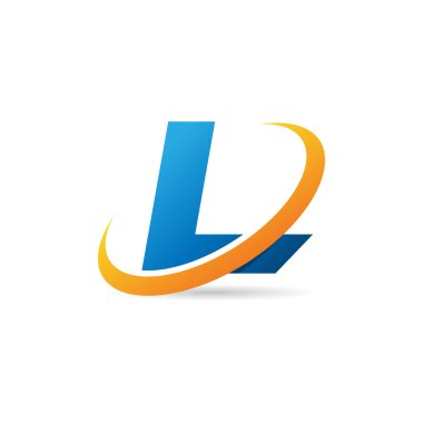 Swoosh Logo Tasarım Şablonu ile İlk Harf L